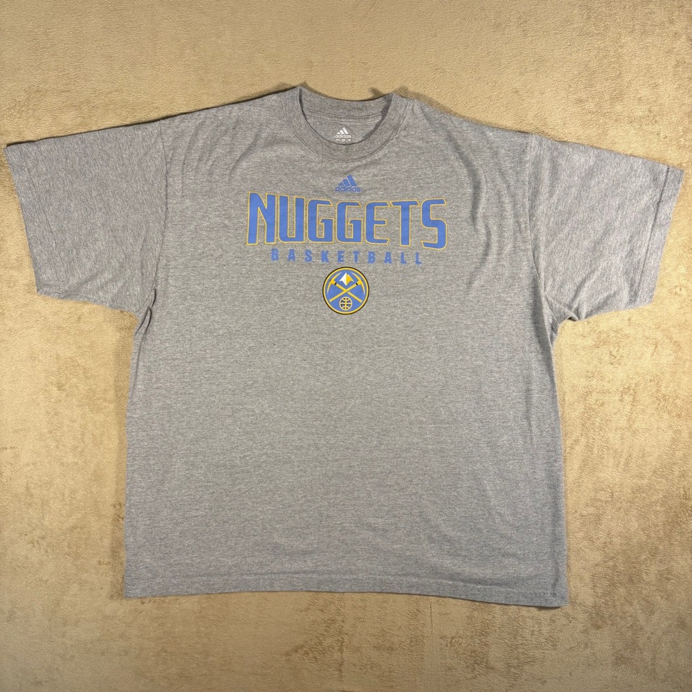 Denver Nuggets Adidas Grey Team‎ Logo Tee "Nuggets Basketball" X-Large